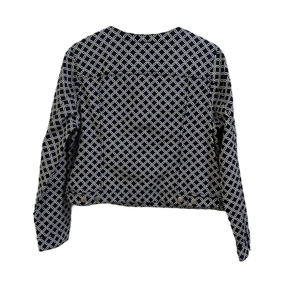 intro Cropped Jacket Navy and White Size PL - Picture 2 of 5